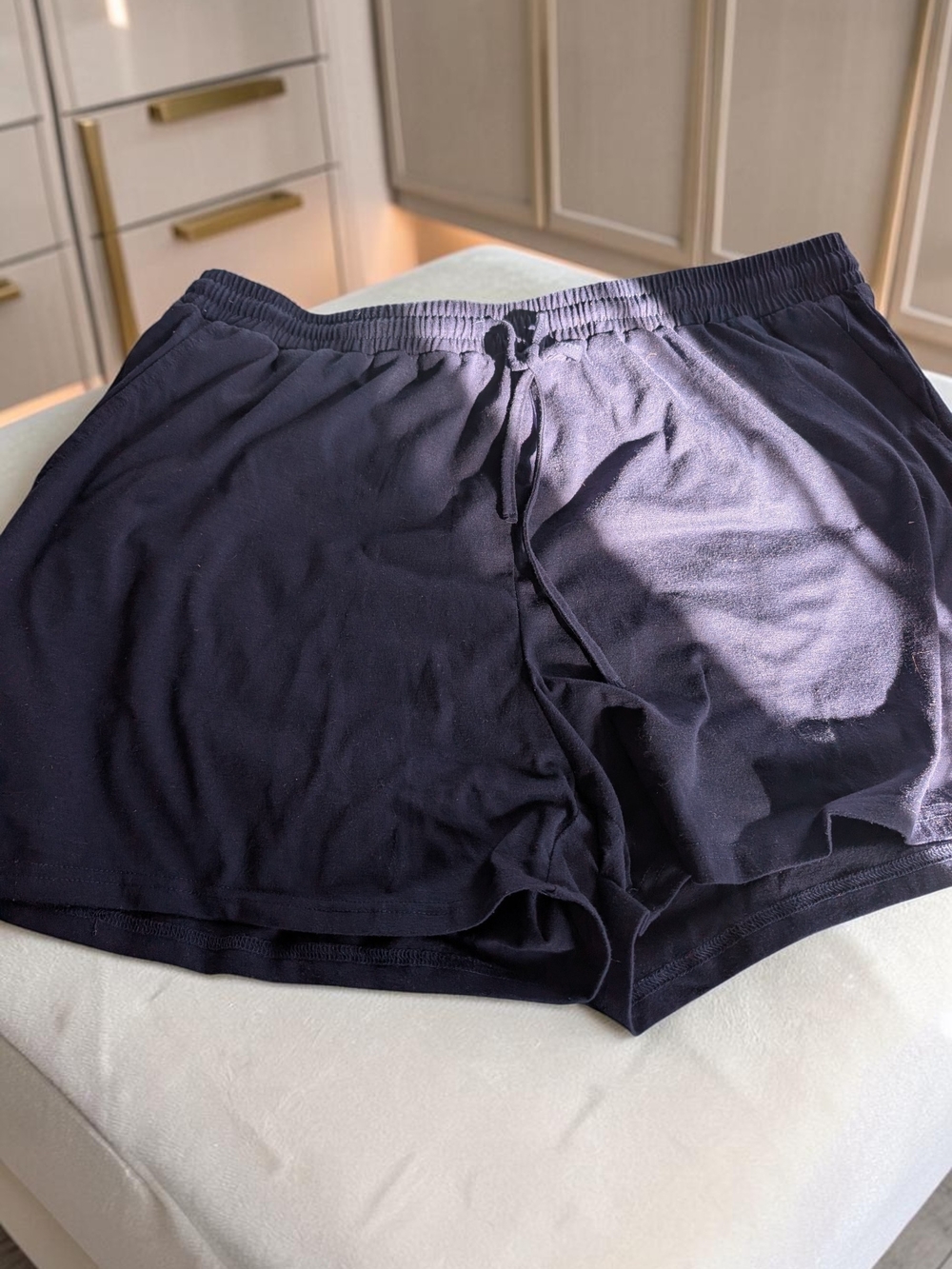 Wiholl Navy Blue Drawstring Lounge Shorts Casual Stretch XXL (EUC) - Picture 3 of 4